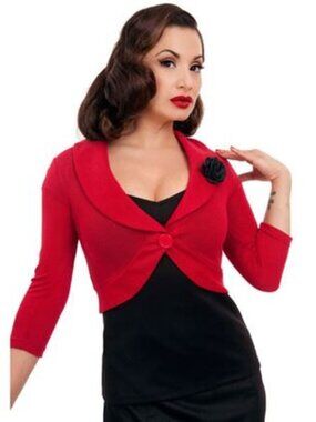 1XL (fits LG/XL) NWT Retro Rockabilly Rose Marilyn Shrug Cardigan ModCloth